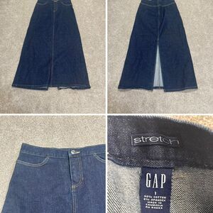 GAP denim Jean Skirt sz 1R Maxi Stretch Straight Classic Western Preppy y2k